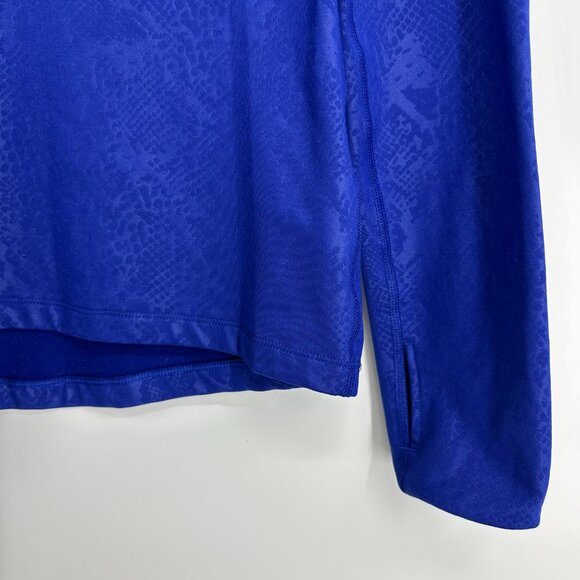3/$25 Nike Pro Dri Fit Half Zip Pullover Top M Embossed Snake Skin Print Blue - Picture 5 of 8